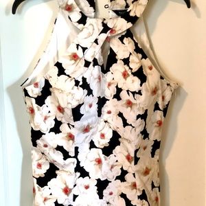 Floral White House black market sleeveless top